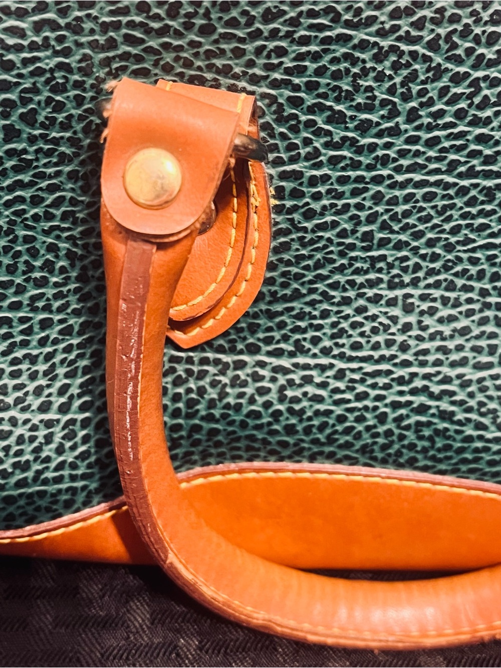 Dooney & Bourke All Weather Leather Green & Tan Satchel - Picture 8 of 11